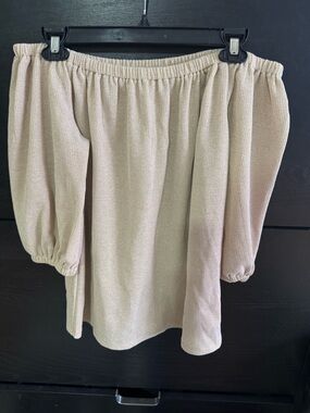 MICHAEL Michael Kors Beige Ribbed Knit Top